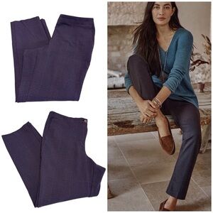 J Jill Black Blue Brown Plaid Brushed Bi-Stretch Twill Pants Size 12